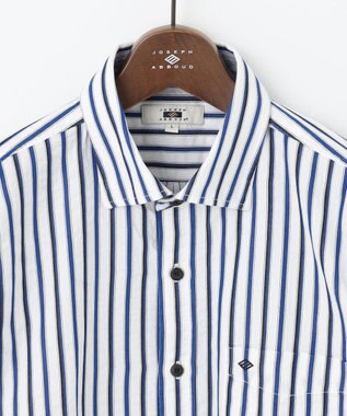 JOSEPH ABBOUD 【キングサイズ・吸水速乾・イージーケア】ソアロンストライプシャツ サックスブルー系1