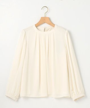 組曲 L 【WEB限定】ジョーゼットシフォン タックブラウス アイボリー系