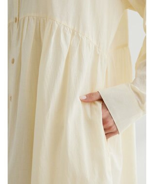 Green Parks ボリュームギャザーシャツワンピース Ecru