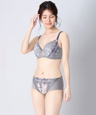 Wing ブラジャー Wing Lesiage バストを小さく見せる 脇すっきり フルカップブラ 【6000シリーズ】 小さく見せるブラ PB6001 ウイング／ワコール グレー