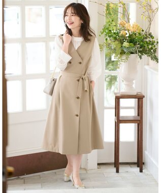 ANY SIS S 【洗える】フェイクパールストライプ ブラウス オフホワイト