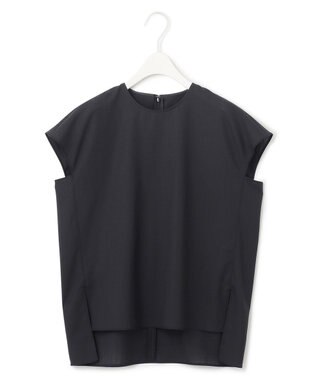 ICB 【洗える】 サマーウールトロ ブラウス ブラック系