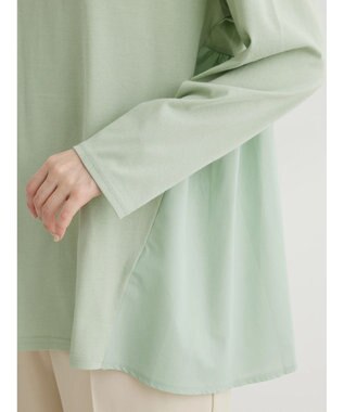 Green Parks バックギャザー布帛切替プルオーバー Green