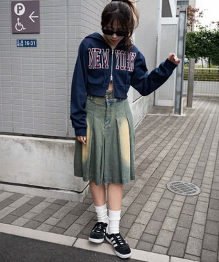 WEGO NEWYORK裏起毛ZIPパーカー ネイビー