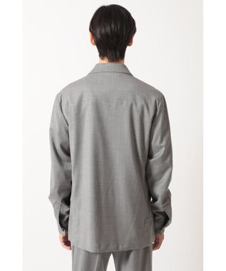 DAKS グレーフランネル テーラード オーバーシャツ グレー