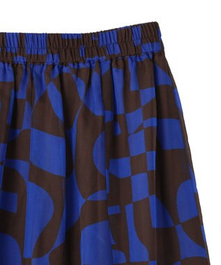 YECCA VECCA アート柄シアーロングスカート Brown