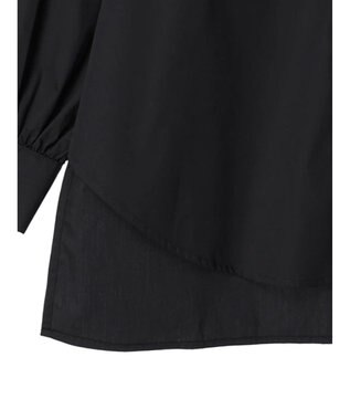 earth music&ecology ラッフルフリルチュニックブラウス Black