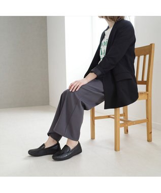 Pointer 本革インヒールローファー ブラック