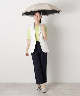 MOONBAT LV雨M P30D*バラオーガンジーカットワーク ベージュ