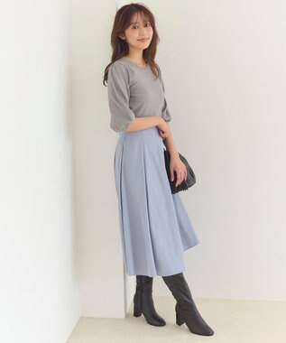 Feroux 【洗える】ラメ プルオーバーニット ライトグレー系