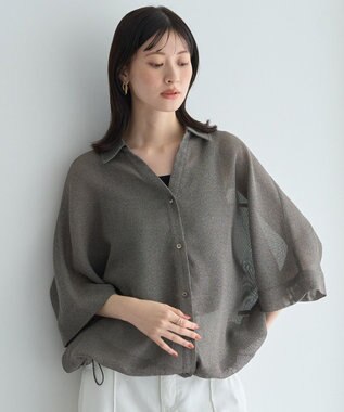 YECCA VECCA 　裾ドロストメッシュシャツ