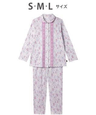 WACOAL パジャマ 長袖 長ズボン 綿100%(本体) 天竺素材 ミントン レディース NDX560 /ワコール