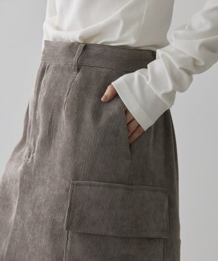 AMERICAN HOLIC コーデュロイサイドポケットタイトスカート Mocha