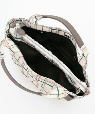 Y'SACCS 総柄プリントミニトートバッグ グレージュ（チェック柄）