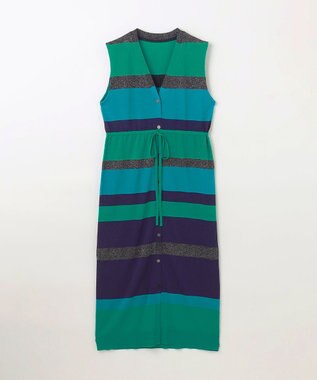 GRACE CONTINENTAL ニットマルチボーダージレ グリーン