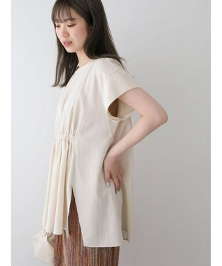 Green Parks 変形ストライプジャガードチュニック Light Beige