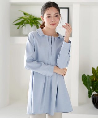 Tiaclasse フロントタックシャツチュニック サックス