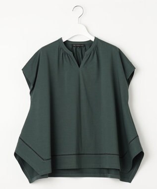 23区 【洗える】ラダーレースジャージー カットソー カーキ系