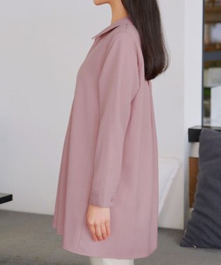 Tiaclasse フロントタックシャツチュニック ピンク