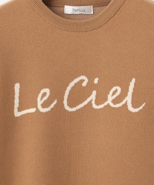 Feroux 【洗える】レタードロゴ プルオーバーニット ダークブラウン系