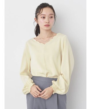 earth music&ecology スカラップブラウス Light Yellow