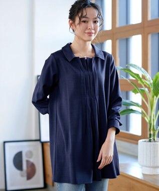 Tiaclasse フロントタックシャツチュニック ピンク