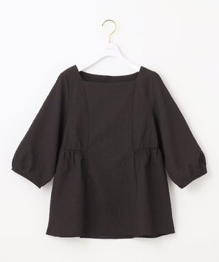 ANY SIS S 【洗える】フラワーエンボス ブラウス ブラック