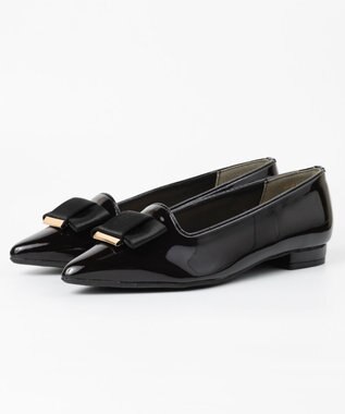 BONTRE 【PRECIEUX JOUET/プレシュウジュエ】ポインテッドリボンパンプス ブラック