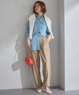 23区 【Oggi4月号掲載/洗える】シルキーストレッチ パラシュートパンツ ブラウン系