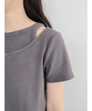 Green Parks ・swing by SET2点カーディガン&タンク Charcoal Gray