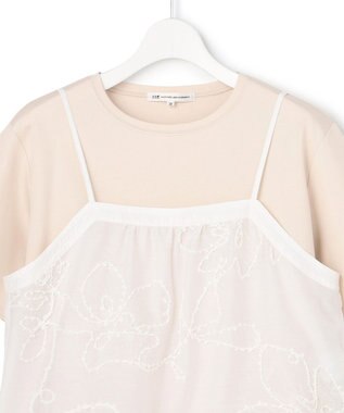 23区 【先行予約】シアーエンブロイダリー キャミソール コンビ Tシャツ ベージュ系