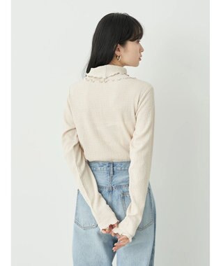 earth music&ecology ジャガードハイネックメローインナー Ivory