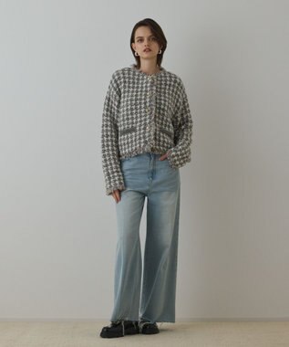 ツイードニットショートカーディガン