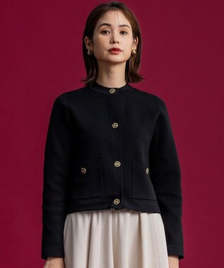 組曲 【組曲×setsuko sagittaire】サジテール釦ニットジャケット ブラック系