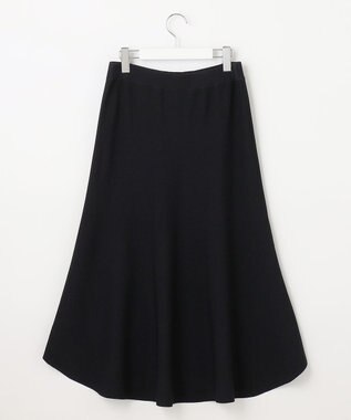 自由区 【洗える・XSサイズあり】クレープストレッチニット スカート ネイビー系