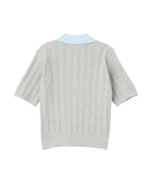 AMERICAN HOLIC 襟配色ニットポロ Light Gray