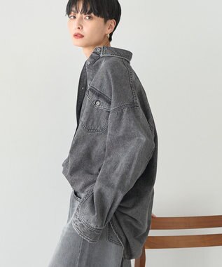 AMERICAN HOLIC Wポケットデニムシャツ Black