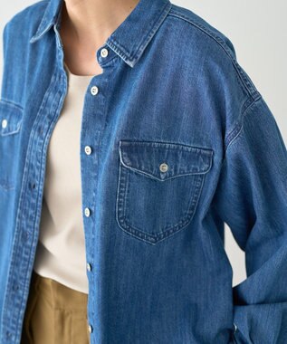 AMERICAN HOLIC Wポケットデニムシャツ Indigo
