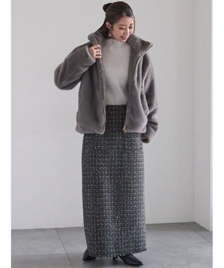 Te chichi モールリブスタンドネックニット オフホワイト