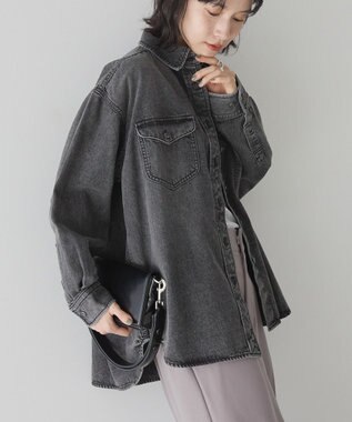 AMERICAN HOLIC Wポケットデニムシャツ Black