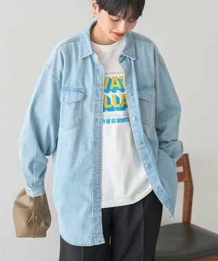 AMERICAN HOLIC Wポケットデニムシャツ Light Indigo