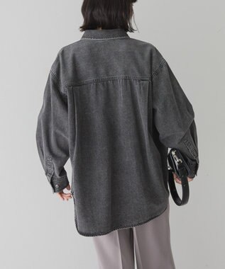 AMERICAN HOLIC Wポケットデニムシャツ Black