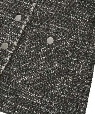 YECCA VECCA ノーカラーツイードジャケット Black