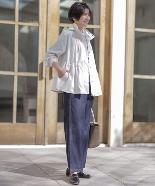 J.PRESS LADIES S 【撥水・洗える】Artirosa テントライン ショート丈 コート アイボリー系