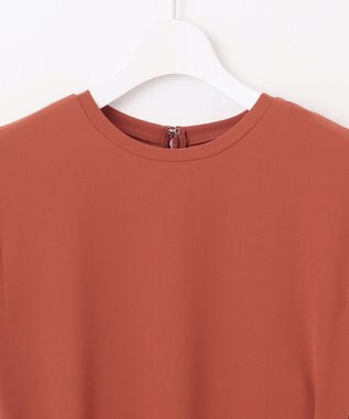 23区 L 【洗える】ストレッチジョーゼット ワンピース テラコッタ系