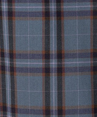 J.PRESS LADIES L プロビスストライプチェック フリルネック カットソー ブルーチェック系