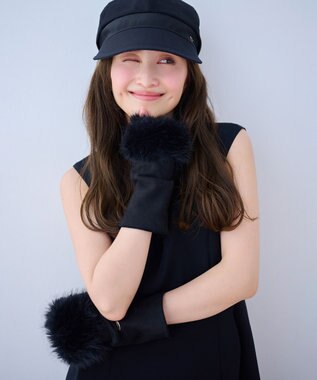  【百田夏菜子さん着用】FAKE SUEDE FUR HANDWARMER 手袋