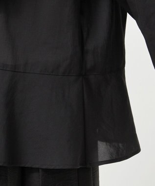 23区 【GOLD LABEL】トリアセテートオーガンジー プリーツブラウス ブラック系