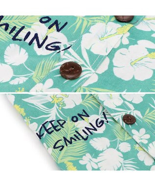 PET PARADISE スヌーピー 背中開き アロハシャツ 中型犬 グリーン