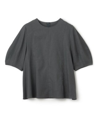 UNFILO リネンレーヨン フォルムブラウス チャコール